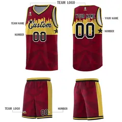 Crimson City Silhouette Pattern Basketball Jersey 5