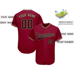 Crimson Classic Style Authentic Baseball Jersey 2