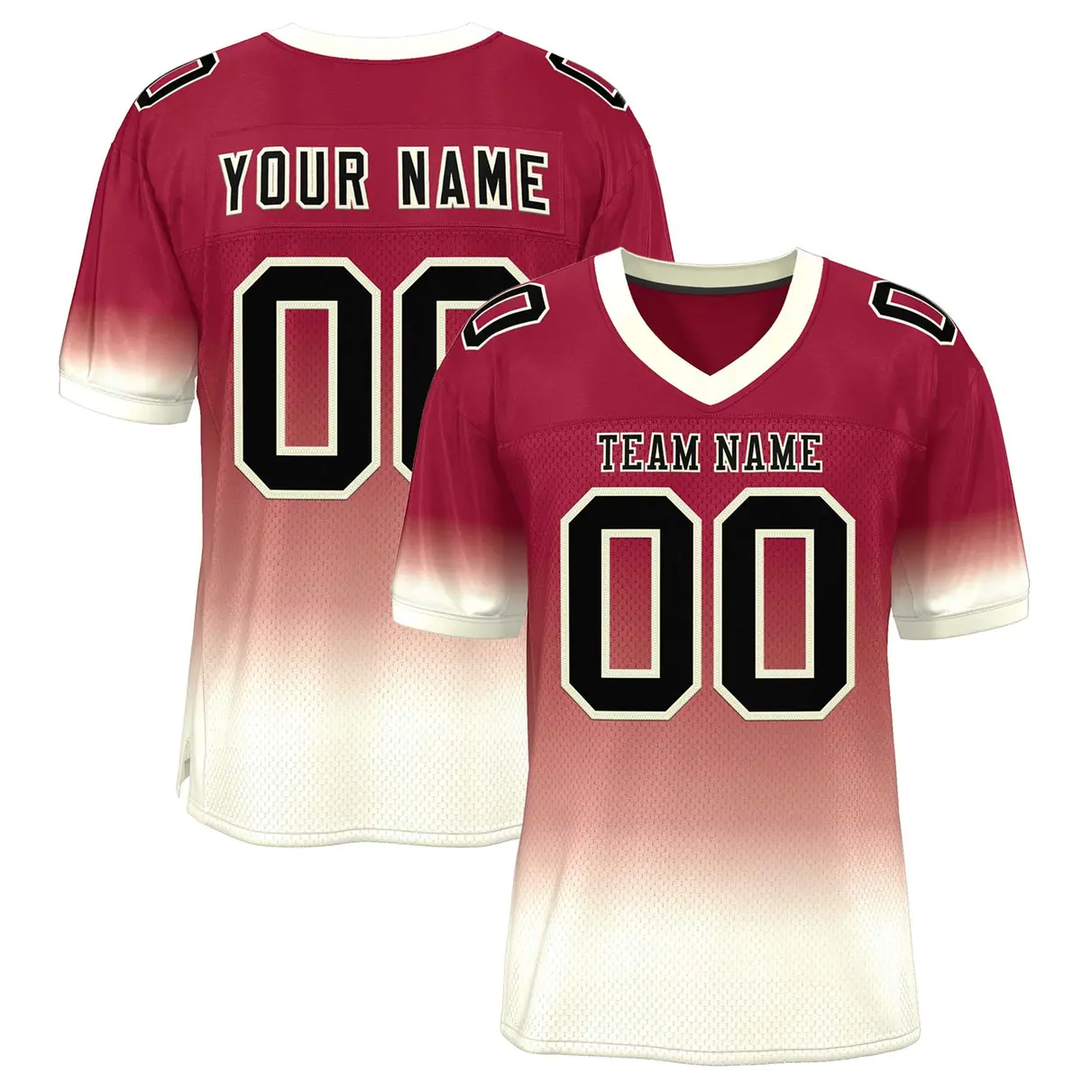 Crimson Cream-Black Gradient Fashion Team Football Jersey