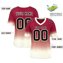 Crimson Cream-Black Gradient Fashion Team Football Jersey 2