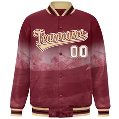 Crimson Cream-White Denver Skyline Varsity Full-Snap Track Jacket 3