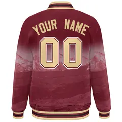 Crimson Cream-White Denver Skyline Varsity Full-Snap Track Jacket 4