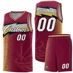 Crimson Dot Scatter Graffiti Pattern Basketball Jersey 1