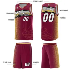 Crimson Dot Scatter Graffiti Pattern Basketball Jersey 2