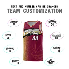 Crimson Dot Scatter Graffiti Pattern Basketball Jersey 3