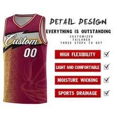 Crimson Dot Scatter Graffiti Pattern Basketball Jersey 4