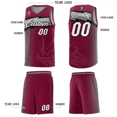 Crimson Dot Scatter Graffiti Pattern Basketball Jersey 2