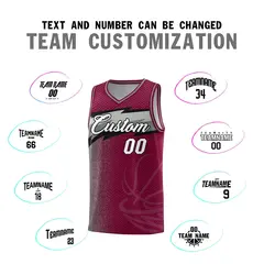 Crimson Dot Scatter Graffiti Pattern Basketball Jersey 3