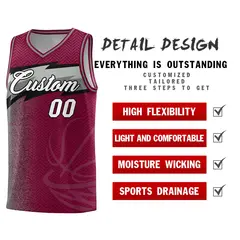 Crimson Dot Scatter Graffiti Pattern Basketball Jersey 4