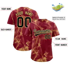 Crimson Fumes Graffiti Pattern Baseball Jersey 2