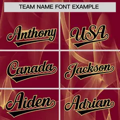 Crimson Fumes Graffiti Pattern Baseball Jersey 3