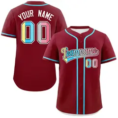 Crimson Genderflux Pride Month Baseball Jersey