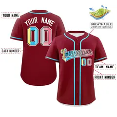 Crimson Genderflux Pride Month Baseball Jersey 2