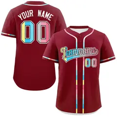 Crimson Genderflux Pride Month Baseball Jersey
