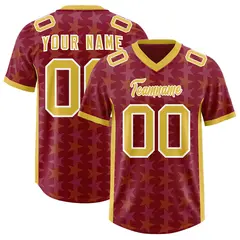 Crimson Gold All Star Graffiti Pattern Football Jersey