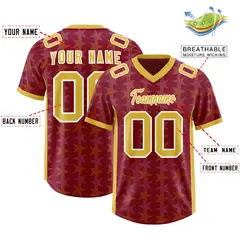 Crimson Gold All Star Graffiti Pattern Football Jersey 2