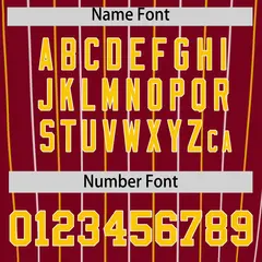 Crimson Gold and White Bi-Color Stripes Baseball Jersey 4
