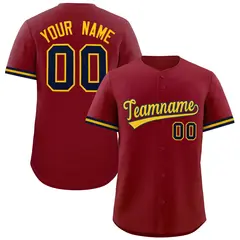 Crimson Gold Authentic Full-Button Baseball Jersey