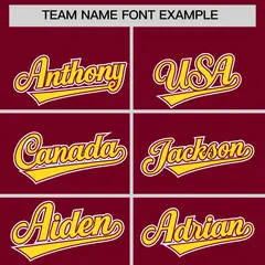 Crimson Gold Edge Color Block Authentic Baseball Jersey 3