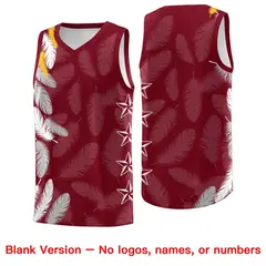 Crimson Gold Feather Series Graffiti Pattern Basketball Jersey 6