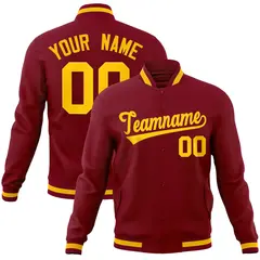Crimson Gold Full-Snap Varsity Letterman Jacket