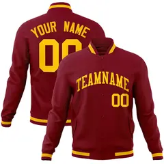 Crimson Gold Full-Snap Varsity Letterman Jacket 1