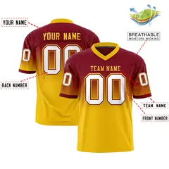 Crimson Gold Gradient Authentic Football Jersey 2