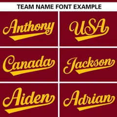 Crimson Gold Gradient Ribbed Authentic Baseball Jersey 3