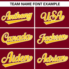 Crimson Gold Gradient Side Star Pattern Baseball Jersey 3