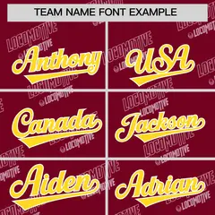 Crimson Gold Graffiti Full Button Baseball Jersey 3