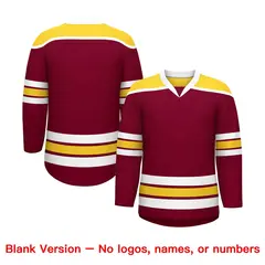 Crimson Gold Ice Cream Helmet Pattern Hockey Jersey 7
