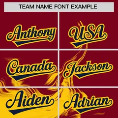Crimson Gold Ink Pattern Authentic Baseball Jersey 3