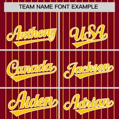 Crimson Gold Pinstripe Two-Tone Authentic Baseball Jersey 3
