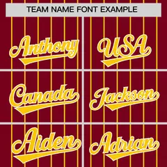 Crimson Gold Pinstripe Two-Tone Authentic Baseball Jersey 3