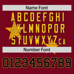 Crimson Gold Star Graffiti Two-Button Baseball Jersey 4