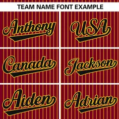 Crimson Gold Stripe Authentic Pullover Baseball Jersey 3