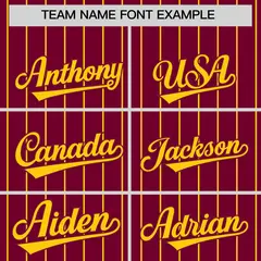 Crimson Gold Stripe Raglan Sleeves Fashion Baseball Jersey 3