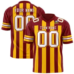 Crimson Gold Thick Stripe Authentic Football Jersey