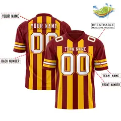 Crimson Gold Thick Stripe Authentic Football Jersey 2