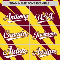 Crimson Gold Tiger Stripe Gradient Baseball Jersey 3