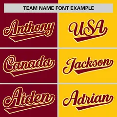 Crimson Gold Two Tone Striped Authentic Baseball Jersey 3
