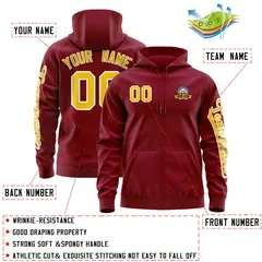 Crimson Gold Varsity Full-Zip Letterman Jacket Hoodie 4