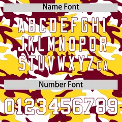 Crimson Gold White Camo Gradient Fashion Baseball Jersey 4
