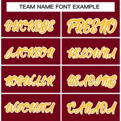 Crimson Gold-White Classic Style Hockey Jersey 3