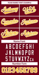 Crimson Gold-White Classic Style Hockey Jersey 3