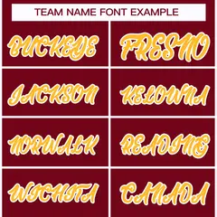 Crimson Gold-White Classic Style Hockey Jersey 3