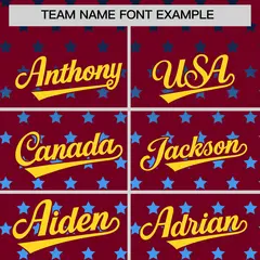Crimson Gold-White Raglan Star Print Baseball Jersey 3