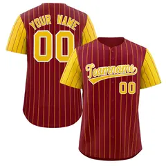 Crimson Gold-White Stripe Raglan Baseball Jersey 1