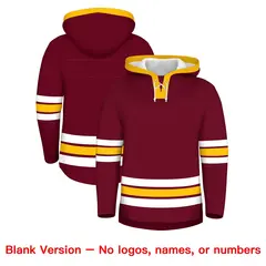 Crimson Gold Wrinkle-Resistant Lace-Up Neck Hockey Hoodie 7