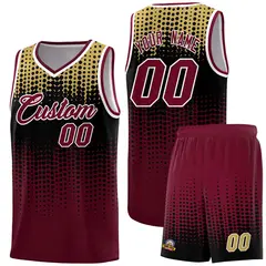 Crimson Gradient Dots Pattern Team Basketball Jersey